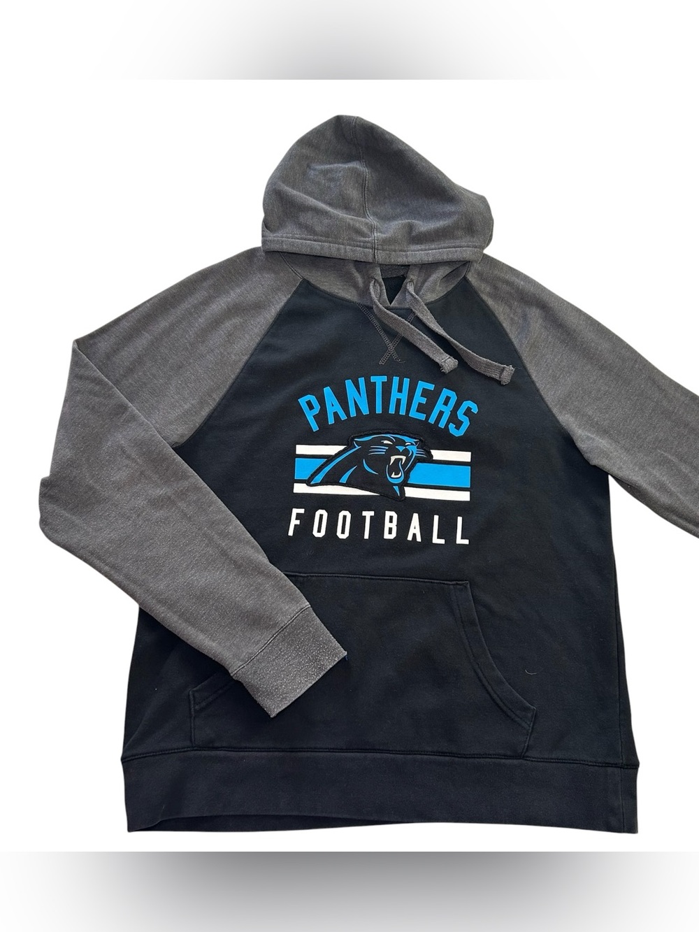 Carolina Panthers NFL Team Apparel Men’s Raglan Hoodie Sweatshirt Black size M